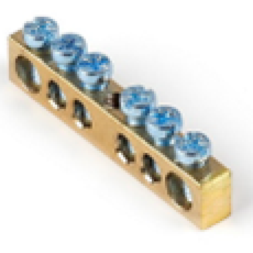 Шина "N" нулевая (латунь) 6х9мм, 6 групп, крепеж по центру, Smartbuy