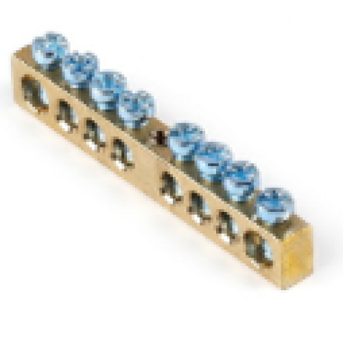 Шина "N" нулевая (латунь) 6х9мм, 8 групп, крепеж по центру, Smartbuy