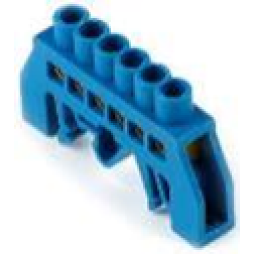 Шина "N" нулевая (латунь) в изоляторе на DIN-рейку 6x9мм, 6 групп, Smartbuy