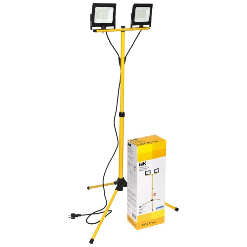Прожектор светодиодный СДО 06-2x50Ш штатив 6500К IP65 черный IEK Прожектор светодиодный СДО 06-2x50Ш штатив 6500К IP65 черный IEK