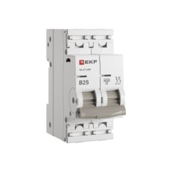 Автоматический выключатель 2P 25А (B) 6кА ВА 47-63N EKF PROxima