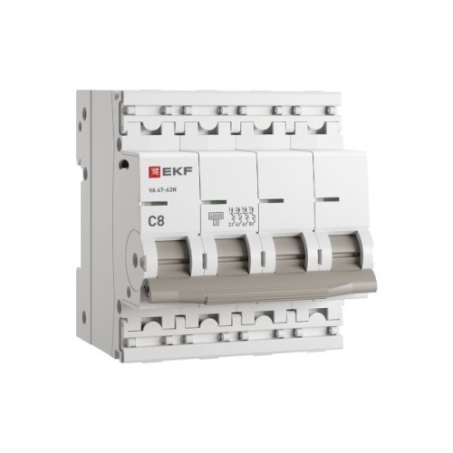 Автоматический выключатель 4P 8А (C) 6кА ВА 47-63N EKF PROxima