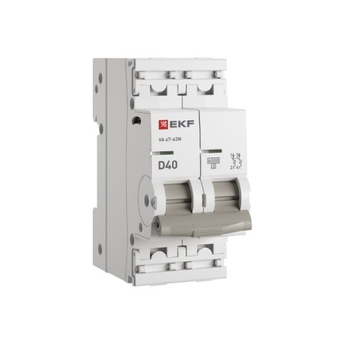 Автоматический выключатель 2P 40А (D) 6кА ВА 47-63N EKF PROxima