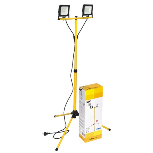 Прожектор светодиодный СДО 06-2x30Ш штатив 6500К IP65 черный IEK Прожектор светодиодный СДО 06-2x30Ш штатив 6500К IP65 черный IEK