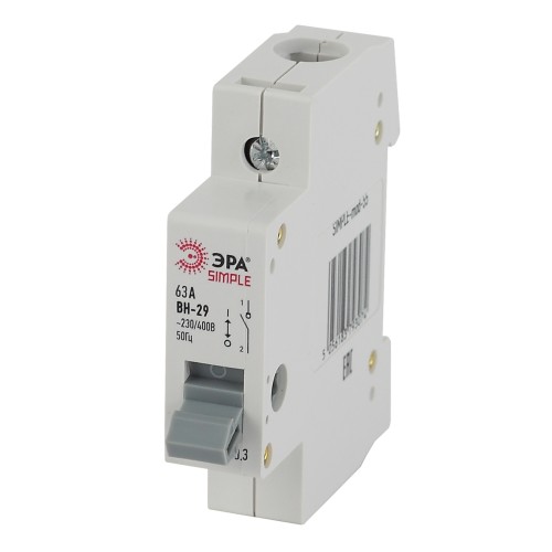 SIMPLE-mod-58 ЭРА SIMPLE Выключатель нагрузки 1P 63А ВН-29 (12/180/3600)