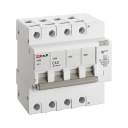Дифференциальный автомат АД-4 40А/100мА (хар. C, AC, электронный) 6кА EKF PROxima