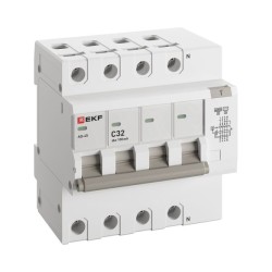 Дифференциальный автомат АД-4 S 32А/100мА (хар. C, AC, электронный) 6кА EKF PROxima
