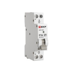 Дифференциальный автомат АВДТ-63М 16А/ 30мА (1мод., хар.C, электронный тип AС) 6кА EKF PROxima
