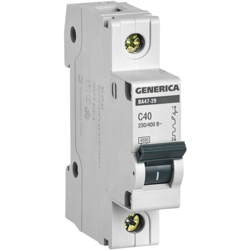 Автоматический выключатель ВА47-29 1Р 40А 4,5кА С GENERICA
