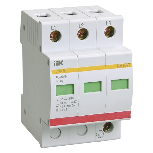 Ограничитель импульсных перенапряжений ОПС1-B 3Р 30/60кА 400B IEK