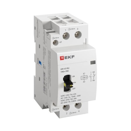Контактор модульный КМ РУ 63А 1NO+1NC (2 мод.) EKF PROxima