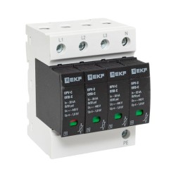 Ограничитель импульсных напряжений ОПВ-C/4P In 20кА 385В с сигн. EKF PROxima 