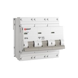 Автоматический выключатель 3P 16А (D) 10kA ВА 47-100 EKF PROxima