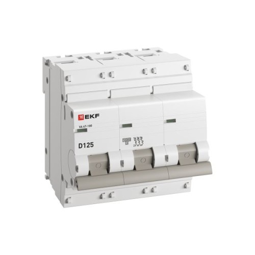 Автоматический выключатель 3P 125А (D) 10kA ВА 47-100 EKF PROxima Автоматический выключатель 3P 125А (D) 10kA ВА 47-100 EKF PROxima
