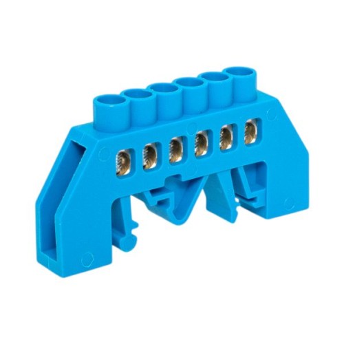 Шина "0" N (6x9мм) 6 отв. латунь синий нейл. корп. комбинир. розн. стикер EKF