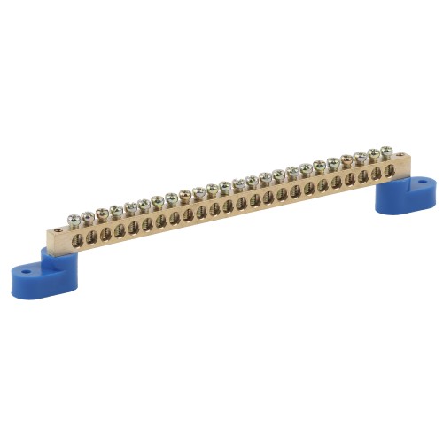 Шина ЭРА NO-222-75 N ноль на двух угловых изоляторах ШНИ-8х12-24-У2-Синий