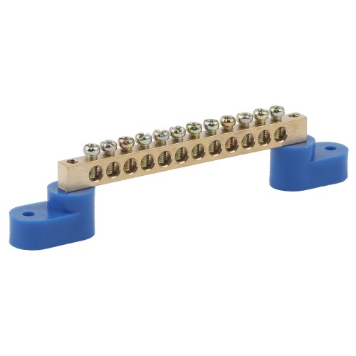 Шина ЭРА NO-222-58 N ноль на двух угловых изоляторах ШНИ-6х9-12-У2-синий Шина ЭРА NO-222-58 N ноль на двух угловых изоляторах ШНИ-6х9-12-У2-синий