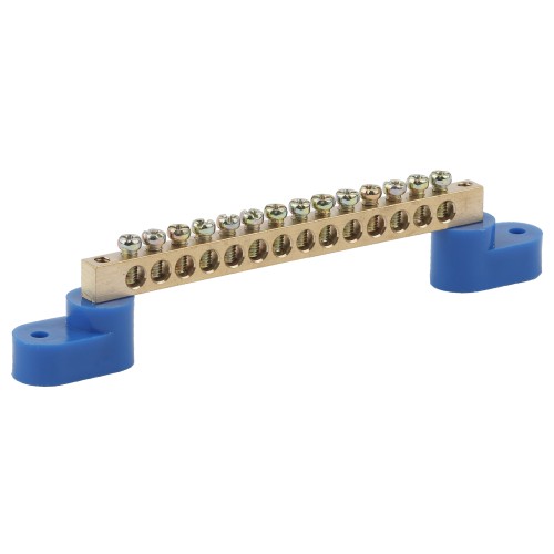 Шина ЭРА NO-222-70 N ноль на двух угловых изоляторах ШНИ-8х12-14-У2-Синий