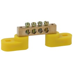 Шина ЭРА NO-222-107-1 PE земля на двух угловых изоляторах ШНИ-6х9-4-У2-Желтый