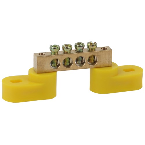 Шина ЭРА NO-222-107-1 PE земля на двух угловых изоляторах ШНИ-6х9-4-У2-Желтый