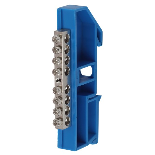 Шина ЭРА NO-222-85-1 N ноль на DIN-изоляторе ШНИ-6х9-8 никелированная Д-Синий Шина ЭРА NO-222-85-1 N ноль на DIN-изоляторе ШНИ-6х9-8 никелированная Д-Синий