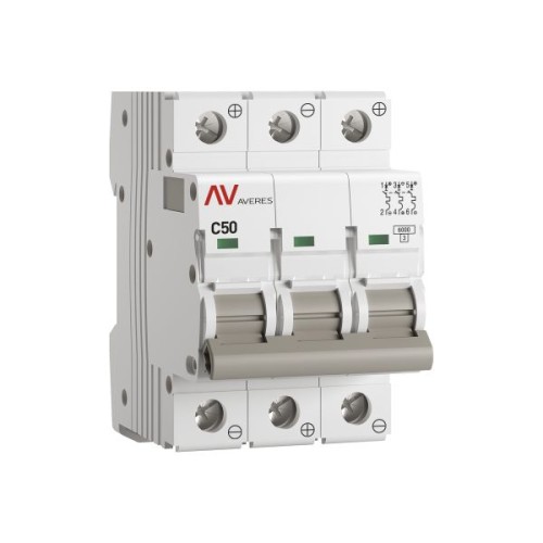 Выключатель автоматический AV-6 DC 3P 50A (C) 6kA EKF AVERES Выключатель автоматический AV-6 DC 3P 50A (C) 6kA EKF AVERES