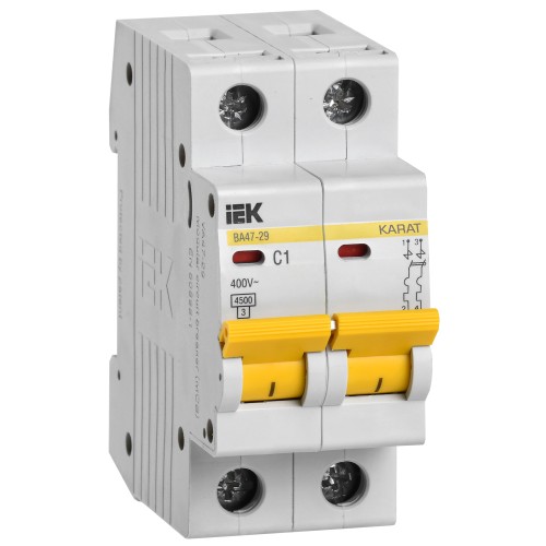 Автоматический выключатель ВА47-29 2Р 1А 4,5кА В IEK