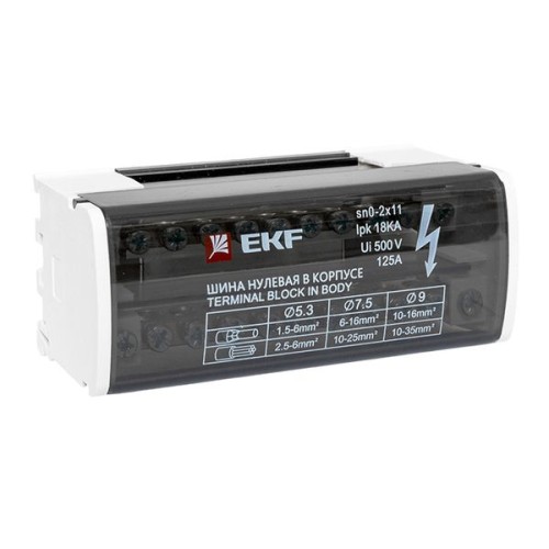 Шина нулевая в корпусе (2х11) EKF PROxima Шина нулевая в корпусе (2х11) EKF PROxima