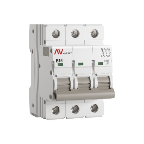 Выключатель автоматический AV-6 3P 16A (B) 6kA EKF AVERES