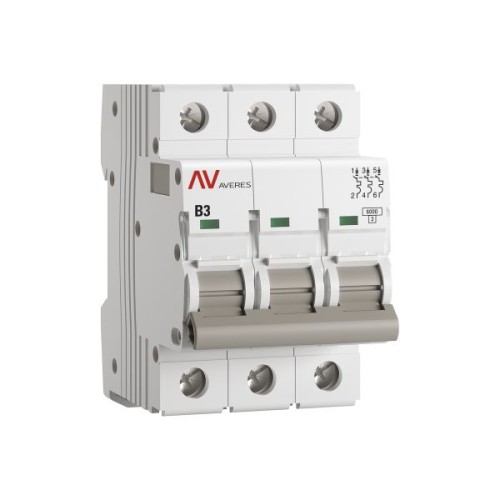 Выключатель автоматический AV-6 3P 3A (B) 6kA EKF AVERES Выключатель автоматический AV-6 3P 3A (B) 6kA EKF AVERES