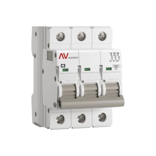 Выключатель автоматический AV-6 3P 3A (C) 6kA EKF AVERES Выключатель автоматический AV-6 3P 3A (C) 6kA EKF AVERES